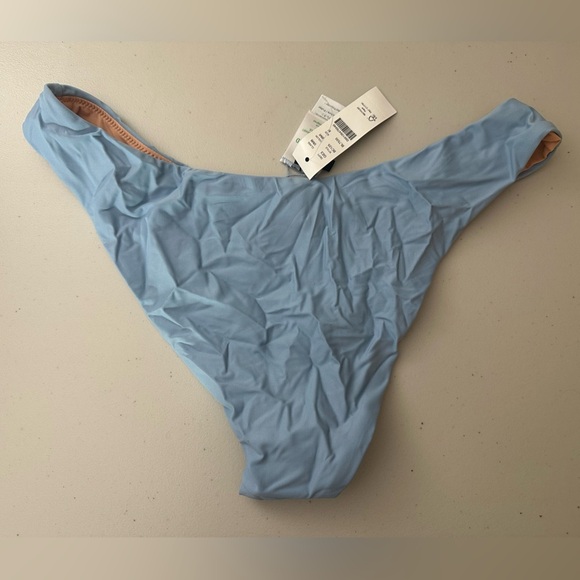 J.Crew Curved-Waist Cheeky Bikini Swim Bottom Size M Baby Blue - Picture 6 of 7